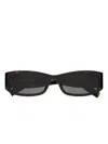 Saint Laurent Sl M152 Tortoiseshell Rectangle Sunglasses In Brown