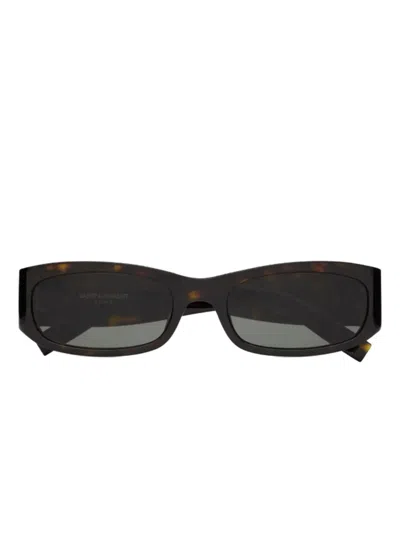 Saint Laurent Sl M152 Tortoiseshell Rectangle Sunglasses In Brown