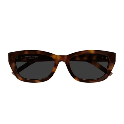 Saint Laurent Sl M153 Linea Monogram Sunglasses In Brown