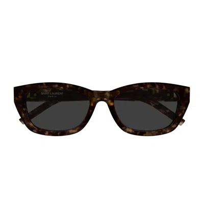 Saint Laurent Sl M153 Linea Monogram Sunglasses In Brown