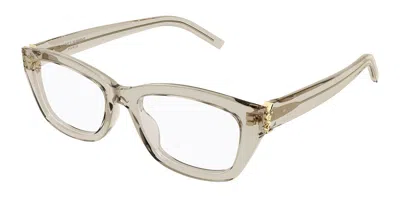 Saint Laurent Sl M153 Opt 004 Women's Glasses Brown Size 55 - Free Lenses - Blue Light Block Available In Neutral