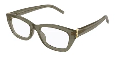 Saint Laurent Sl M153 Opt 005 Women's Glasses Brown Size 55 - Free Lenses - Blue Light Block Available In Green