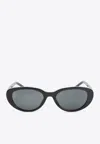 Saint Laurent Sl M154 Oval Sunglasses In Black