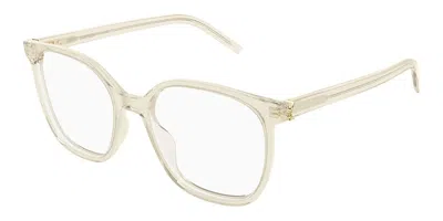 Saint Laurent Sl M155 004 Occhiali Da Vista Gialli Per Donna (solo Montatura) In Neutral