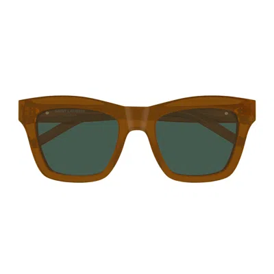 Saint Laurent Sl M156 Linea Monogram 005 Brown Green Sunglasses