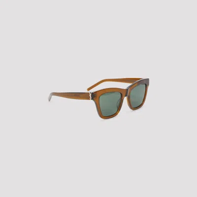 Saint Laurent Sl M156 Mini Sunglasses In Gold