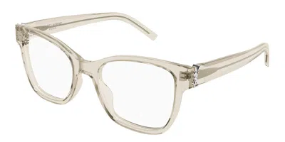 Saint Laurent Sl M158 004 Women's Glasses Brown Size 52 - Free Lenses - Blue Light Block Available In Neutral