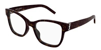 Saint Laurent Sl M158 008 Women's Glasses Tortoiseshell Size 54 - Free Lenses - Blue Light Block Available In Silver