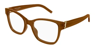 Saint Laurent Sl M158 011 Women's Glasses Brown Size 54 - Free Lenses - Blue Light Block Available In Red