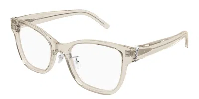 Saint Laurent Sl M158/f Asian Fit 004 Women's Glasses Brown Size 54 - Free Lenses - Blue Light Block Available In Neutral