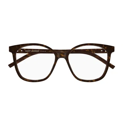 Saint Laurent Sl M162 Linea Monogram 002 Havana Glasses In Brown