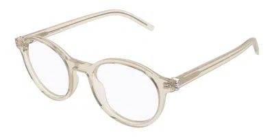 Saint Laurent Sl M163 004 Men's Glasses Brown Size 50 - Free Lenses - Blue Light Block Available In Neutral