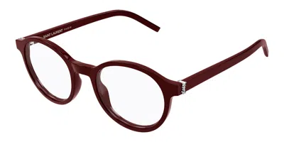 Saint Laurent Sl M163 006 Men's Glasses Burgundy Size 50 - Free Lenses - Blue Light Block Available
