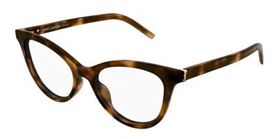 Saint Laurent Sl M164 009 Women's Glasses Tortoiseshell Size 53 - Free Lenses - Blue Light Block Available In Brown