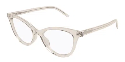 Saint Laurent Sl M164 010 Women's Glasses Brown Size 53 - Free Lenses - Blue Light Block Available In Multi