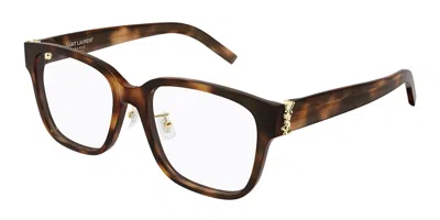 Saint Laurent Sl M165/f Asian Fit 003 Women's Glasses Tortoiseshell Size 54 - Free Lenses - Blue Light Block Avail In Brown