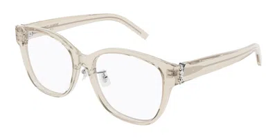 Saint Laurent Sl M168/f Asian Fit 004 Women's Glasses Brown Size 55 - Free Lenses - Blue Light Block Available In Neutral