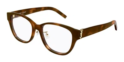 Saint Laurent Sl M169/f Asian Fit 003 Women's Glasses Tortoiseshell Size 54 - Free Lenses - Blue Light Block Avail In Brown