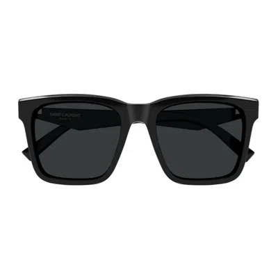 Saint Laurent Sl M170 Linea Monogram 001 Black Sunglasses In Purple