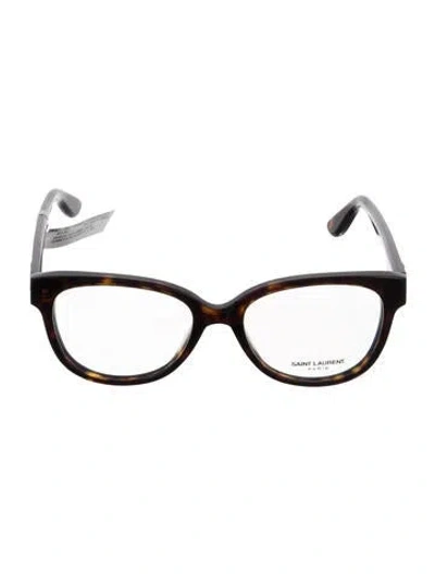 Pre-owned Saint Laurent Sl M27 Signature Logo Eyeglasses In Brown