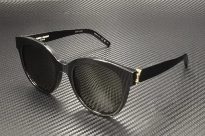 Pre-owned Saint Laurent Sl M29 003 Black Round 52 Mm Women's Sunglasses In Gray