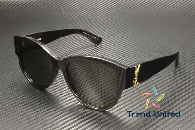 Pre-owned Saint Laurent Sl M3 002 Round Oval Panthos Black Grey 55 Mm Women's Sunglasses In Gray