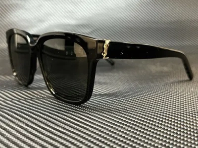 Pre-owned Saint Laurent Sl M40 003 Black Square Women's 54 Mm Sunglasses In Gray