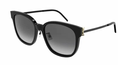 Pre-owned Saint Laurent Sl M48s_c/k 002 Black/grey Gradient Square Women Sunglasses In Gray