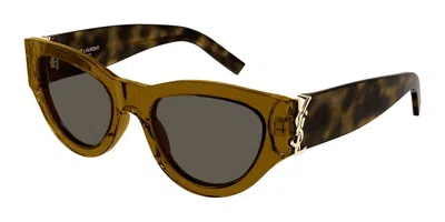 Saint Laurent Sl M94 011 Women's Sunglasses Brown Size 53
