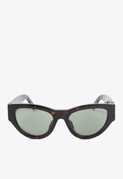 Saint Laurent Sl M94/f Cat-eye Sunglasses In Green