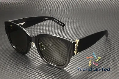 Pre-owned Saint Laurent Sl M95 K 001 Cat Eye Acetate Black Grey 54 Mm Women's Sunglasses In Gray
