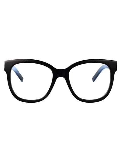 Saint Laurent Sl 548 Slim Opt Glasses In 001 Black Black Transparent