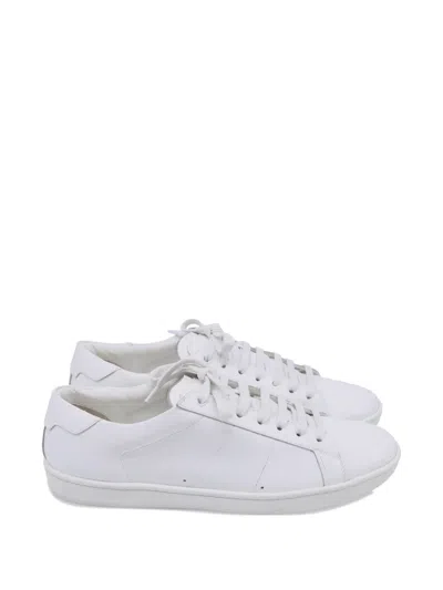 Pre-owned Saint Laurent Sl/01 Lace-up Sneakers In White