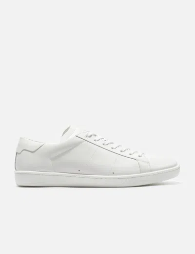 Saint Laurent Men's Gym Leather Low-top Sneakers In White