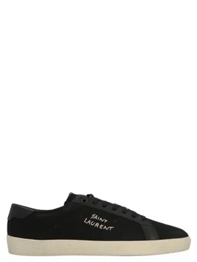 Pre-owned Saint Laurent Sl06 Signature Logo Sneakers In Black