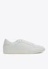 Saint Laurent Low-top Leather Sneakers Round Toe In White