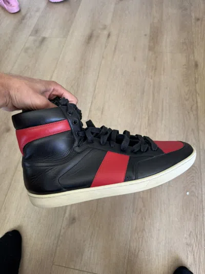 Pre-owned Saint Laurent Sl10h Bred High Shoes In Black