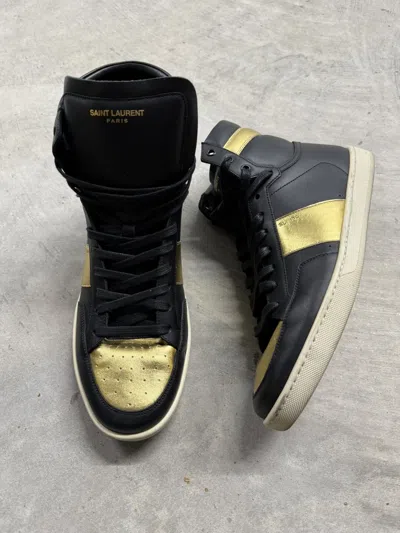Pre-owned Saint Laurent Sl/10h Sneakers In Black
