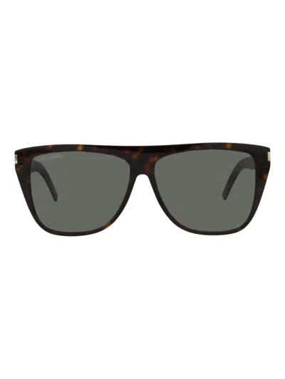 Saint Laurent Sl1slim Unisex Mini Round/oval Sunglasses In Gray