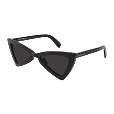Saint Laurent Sl207 Jerry Shiny Mini Sunglasses In Black