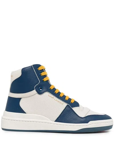 SAINT LAURENT SAINT LAURENT SL24 MEDIUM BLUE LEATHER SNEAKERS
