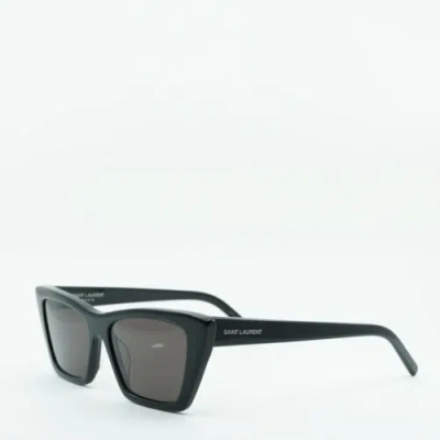 Pre-owned Saint Laurent Sl276 Mica 001 Black/grey 53-16-145 Sunglasses In Gray