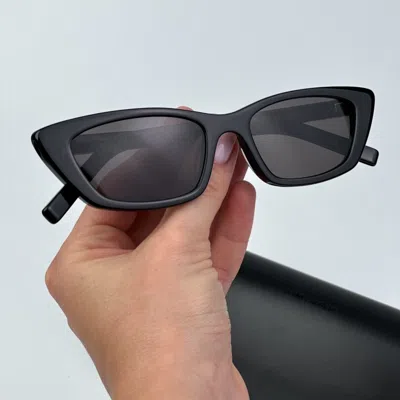 Pre-owned Saint Laurent Sl277 009 Black Black Cat Eye Unisex Sunglasses