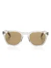 Saint Laurent Sl28 Round-frame Sunglasses In Neutrals