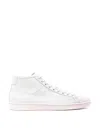 Saint Laurent White And Pink Sneakers For Men In Calf Leather