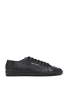 Saint Laurent Leather Sneakers With Almond Toe And Perforated Style In Brown