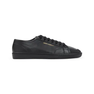 Saint Laurent Black Leather Trainers With Minimalist Design