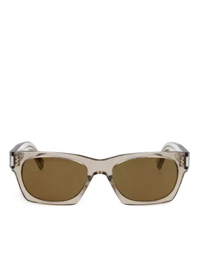 Saint Laurent Sl402 Rectangle-frame Sunglasses In Brown