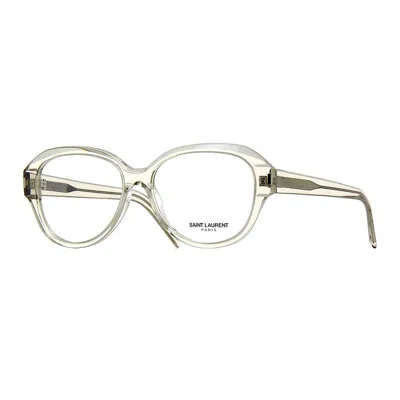 Saint Laurent Sl411001 Transparent Acetate Eyeglasses In Beige