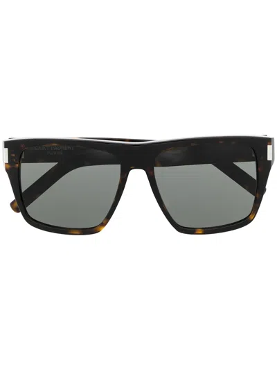 Saint Laurent Sl424 Square-frame Sunglasses In Brown